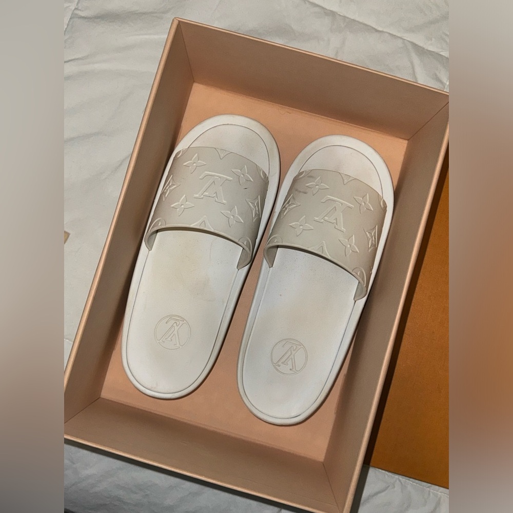 Louis Vuitton Monogram Rubber Slides SZ 8